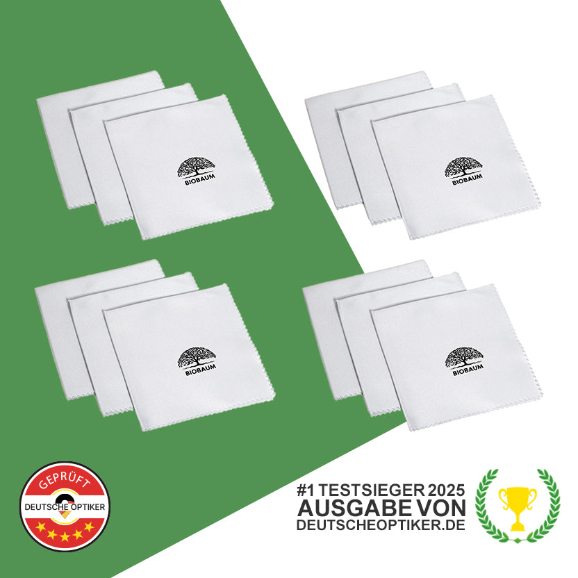 12-er Pack Microfasertuch 20x20 cm in Optikerqualität