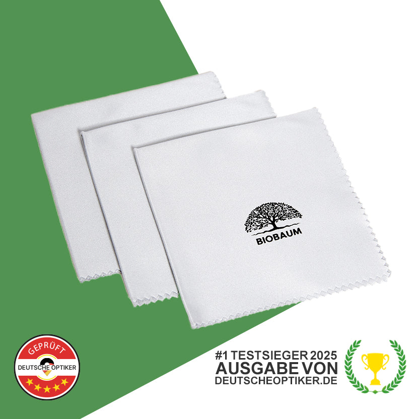 Mikrofasertuch 20x20cm im Dreierpack (Optikerqualität)