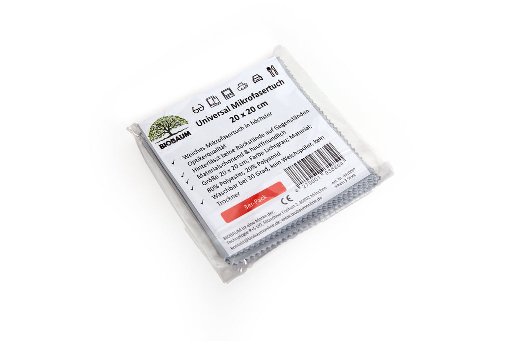 6-er Pack Microfasertuch 20x20 cm in Optikerqualität