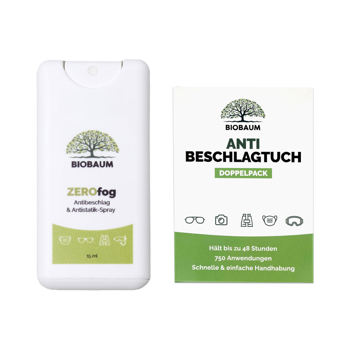 Antibeschlag-Set (Spray 15ml + Antibeschlagtuch im Vorteilspack) – BIOBAUM