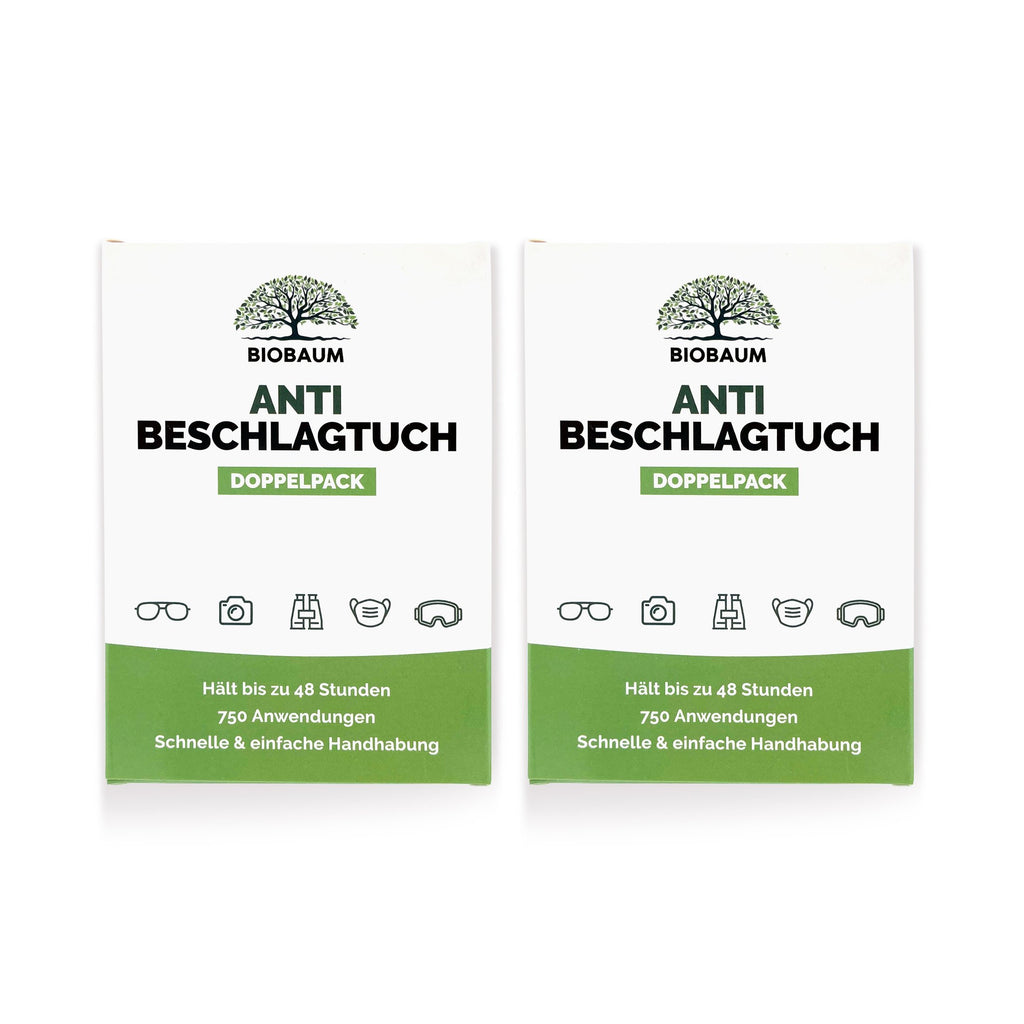 2x Antibeschlag-Tücher für Brillen im Vorteilspack (4x Tücher)