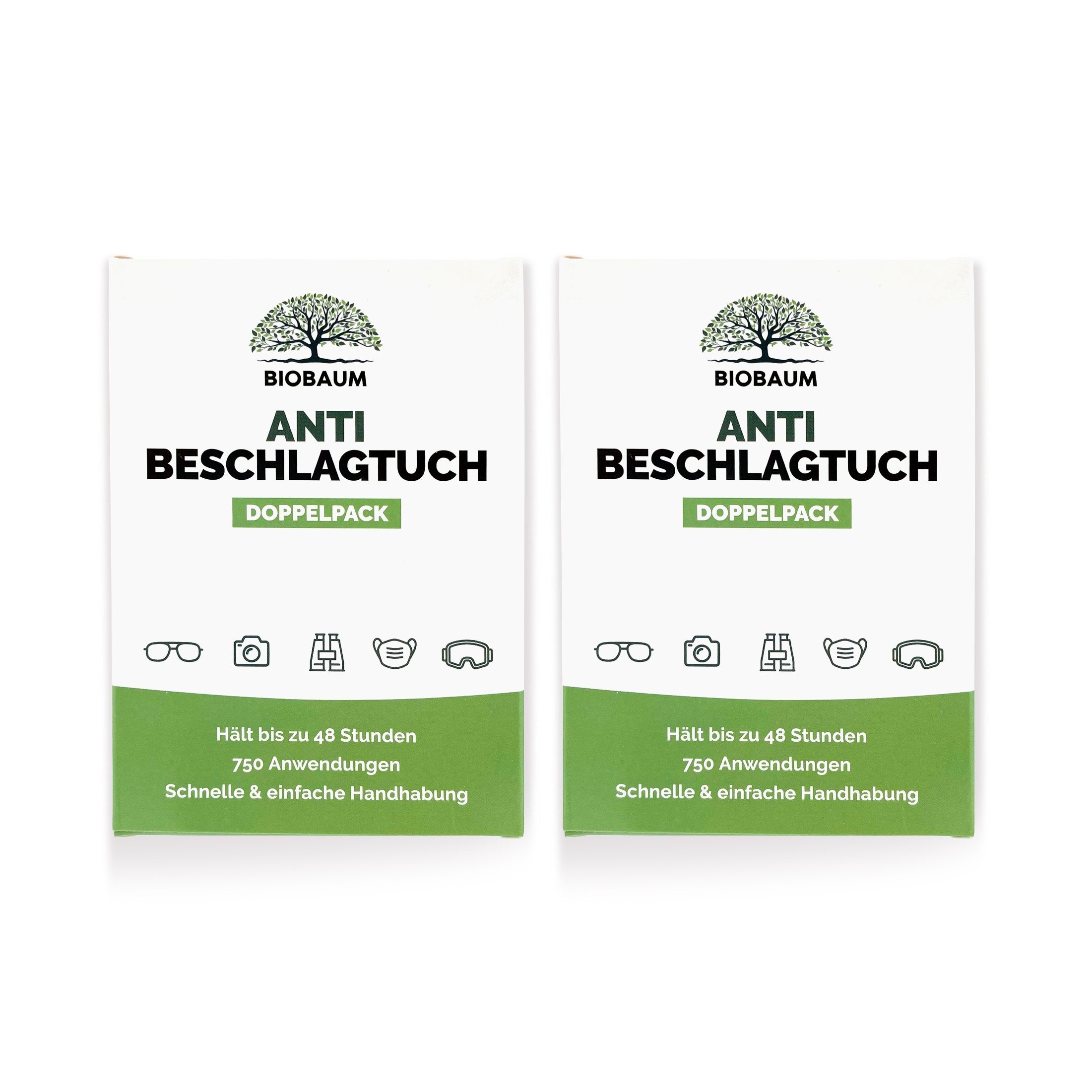 2x Antibeschlag-Tücher für Brillen im Vorteilspack (4x Tücher)