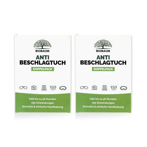 2x Antibeschlag-Tücher für Brillen im Vorteilspack (4x Tücher)